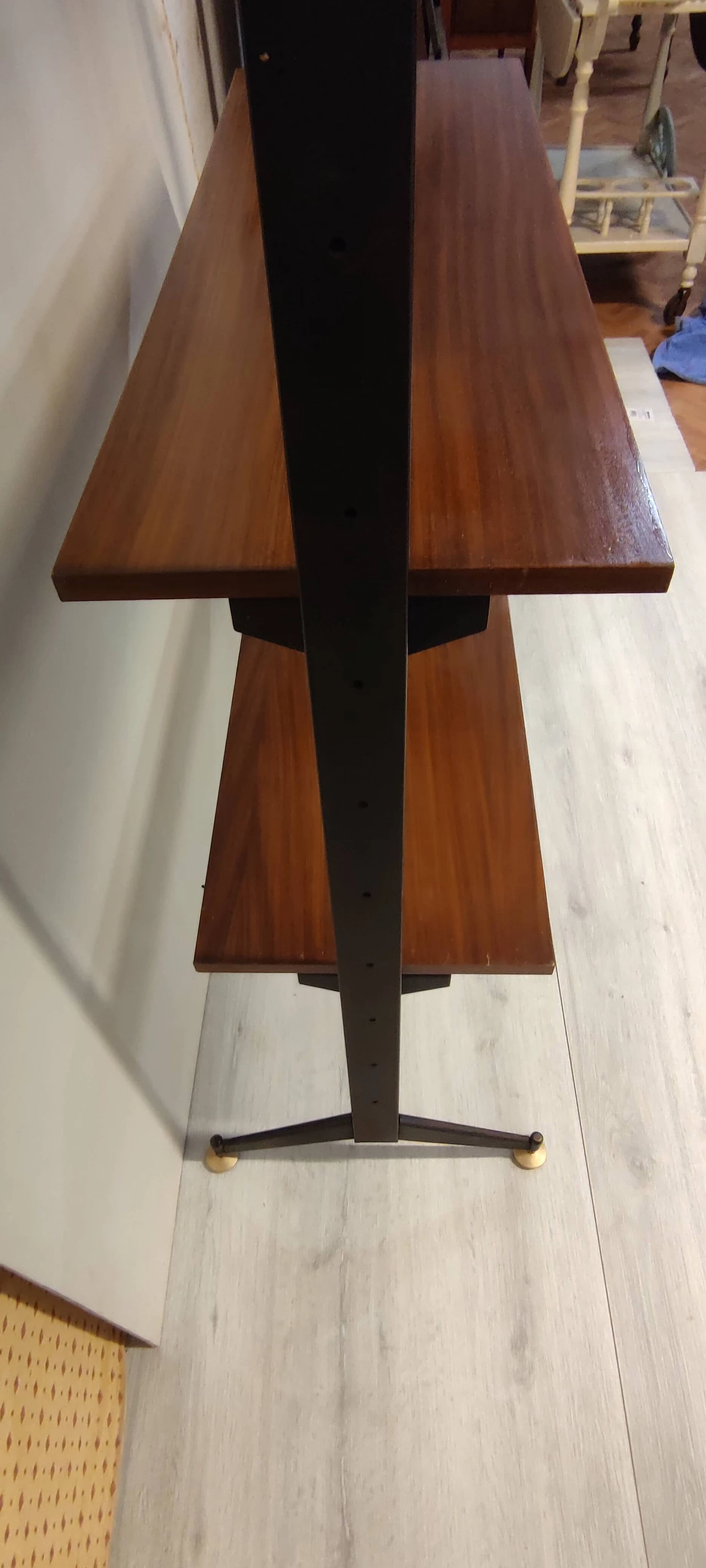 Mahogany bookcase with iron uprights by Albini Franco, 1960s 7