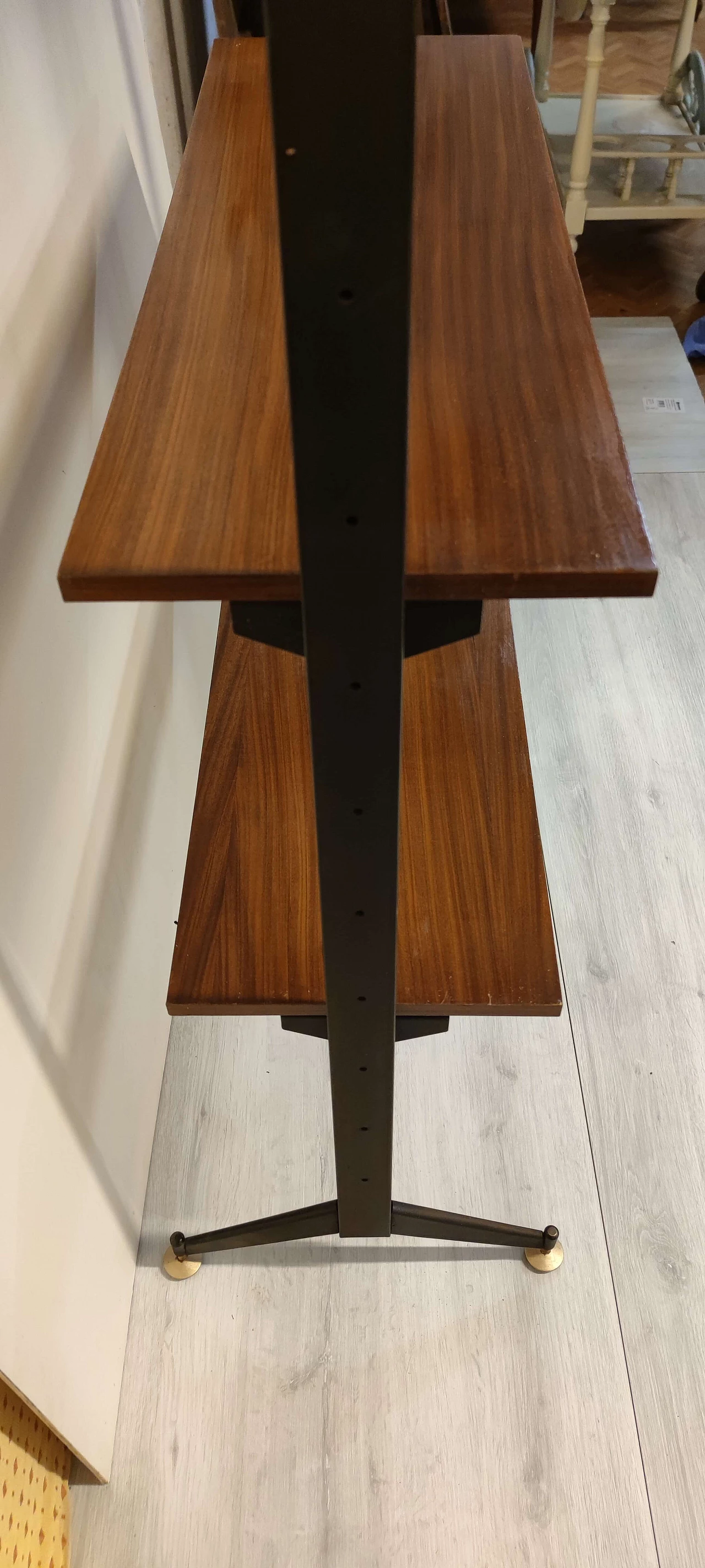 Mahogany bookcase with iron uprights by Albini Franco, 1960s 8