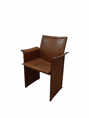 Leather armchair by Matteo Grassi for Tito Agnoli, 1970s