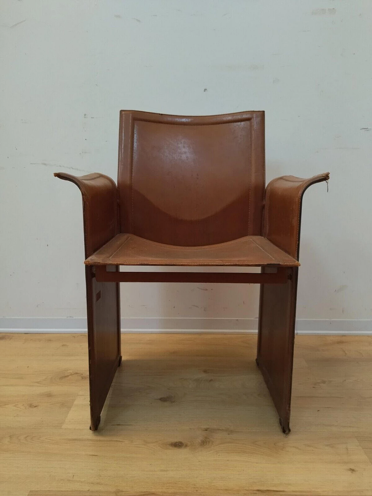 Leather armchair by Matteo Grassi for Tito Agnoli, 1970s 2