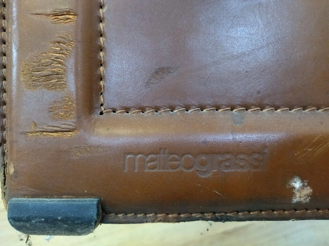 Leather armchair by Matteo Grassi for Tito Agnoli, 1970s 5