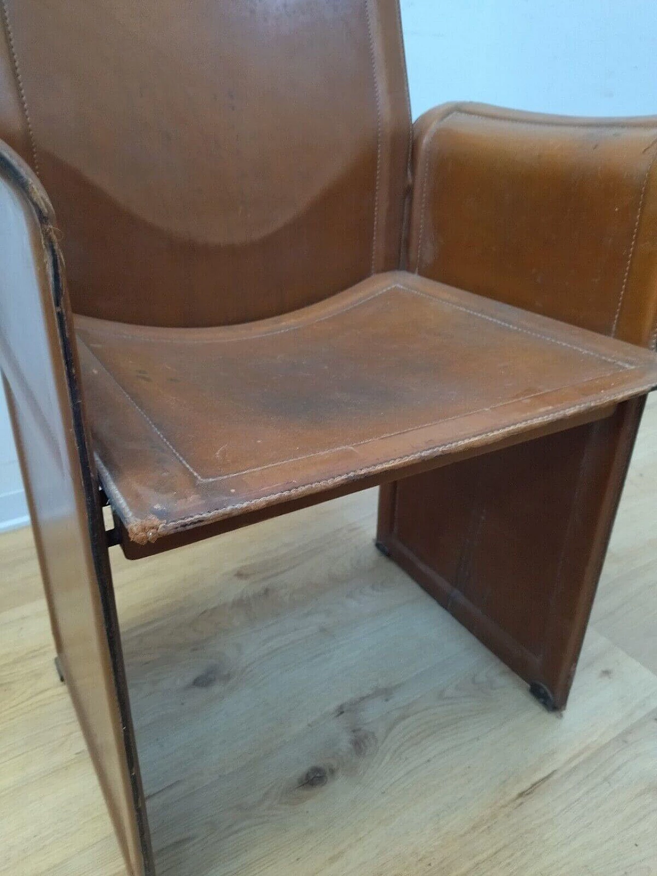 Leather armchair by Matteo Grassi for Tito Agnoli, 1970s 9