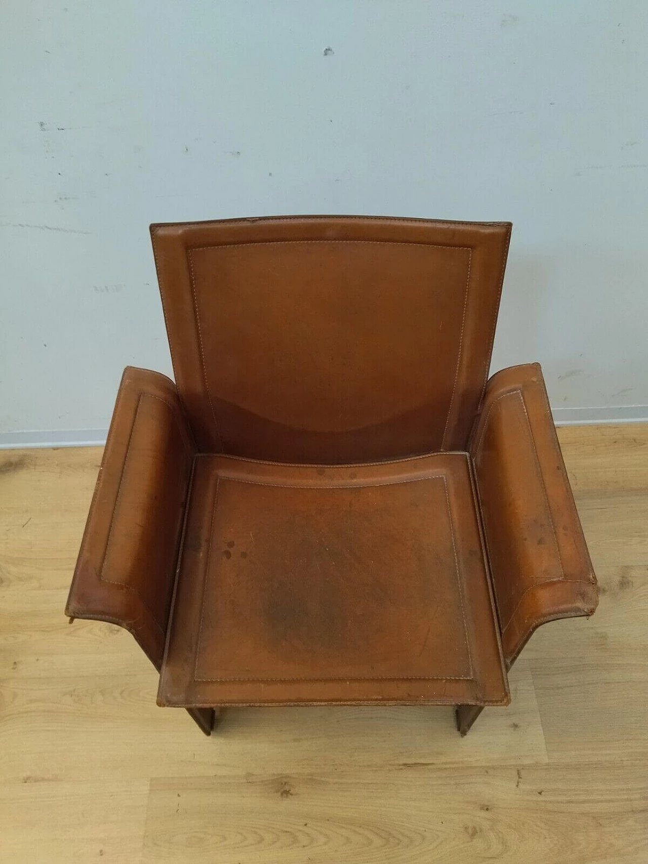 Leather armchair by Matteo Grassi for Tito Agnoli, 1970s 11