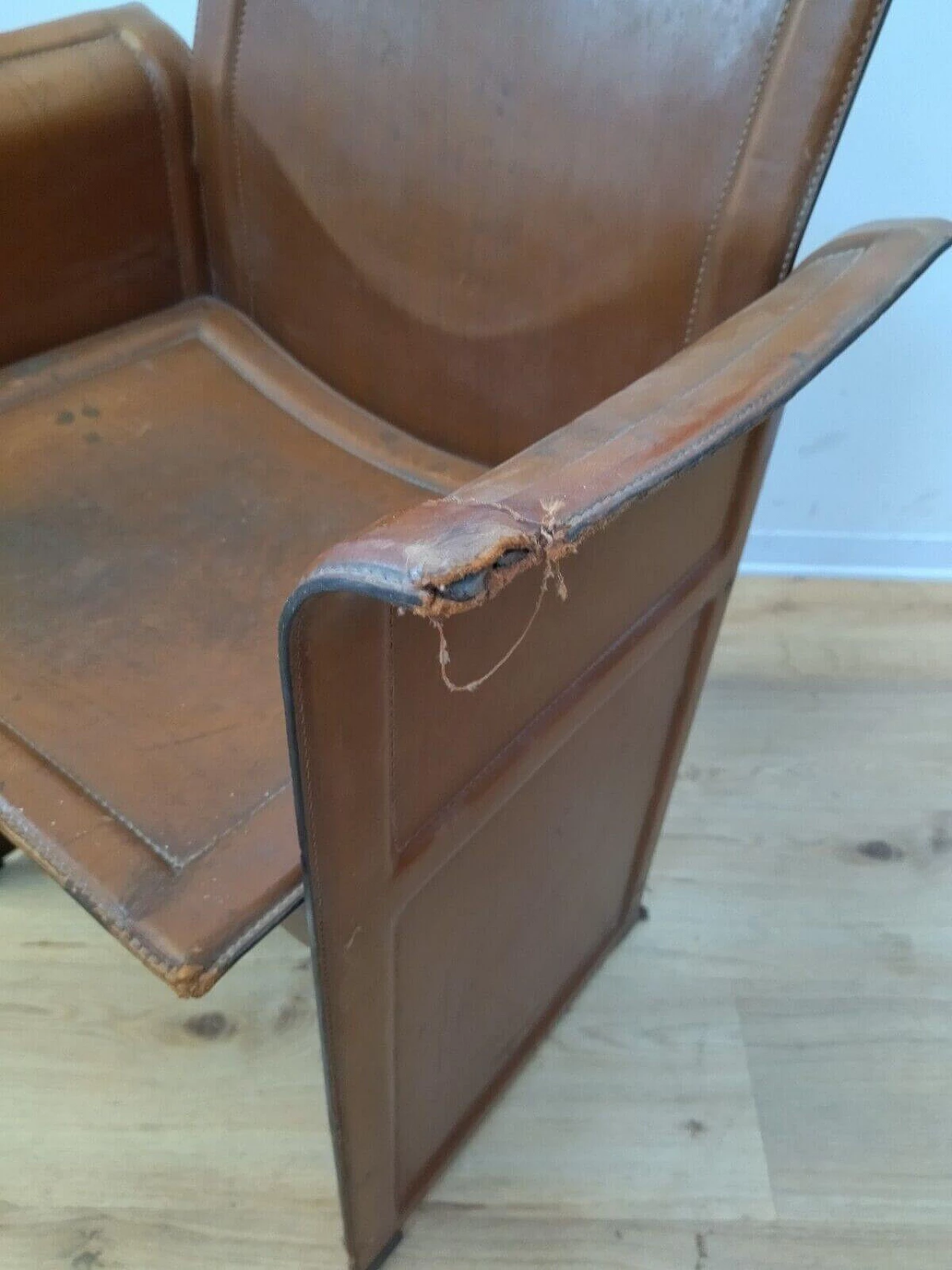 Leather armchair by Matteo Grassi for Tito Agnoli, 1970s 12