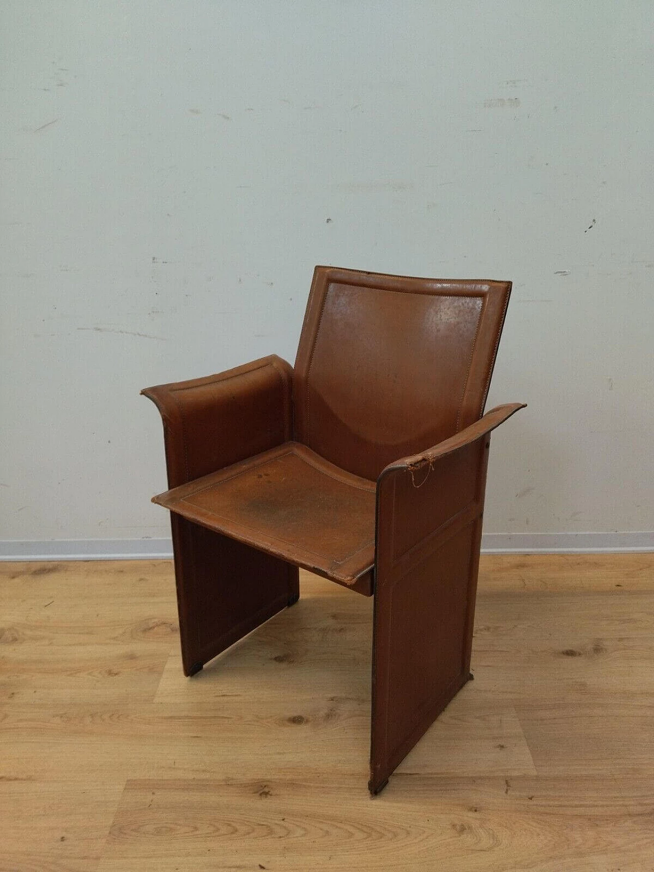 Leather armchair by Matteo Grassi for Tito Agnoli, 1970s 14