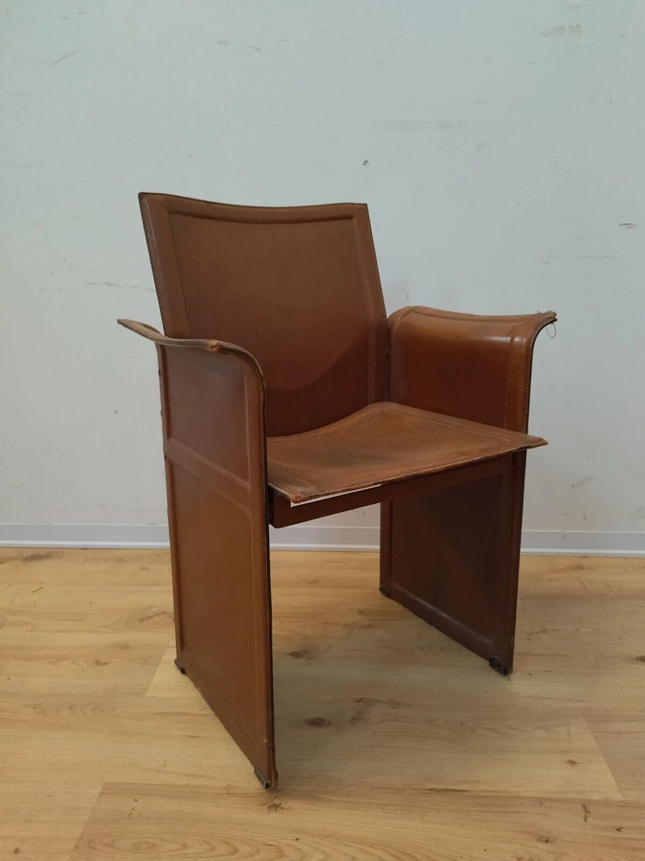 Leather armchair by Matteo Grassi for Tito Agnoli, 1970s 16