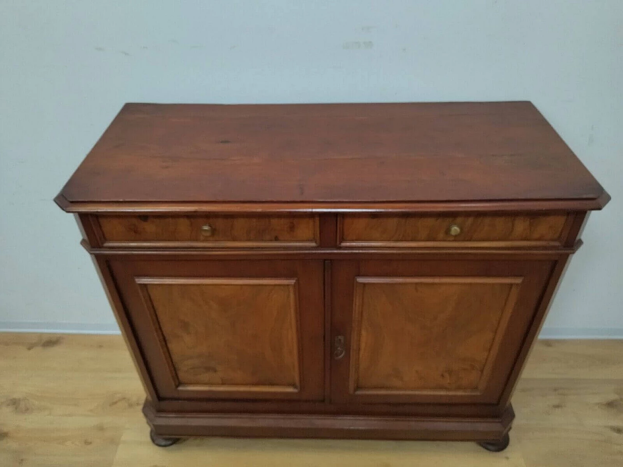 Credenza Umbertina impiallacciata in noce e radica, fine '800 6