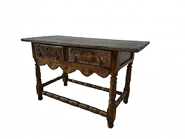 Oak spool table, 18th century
