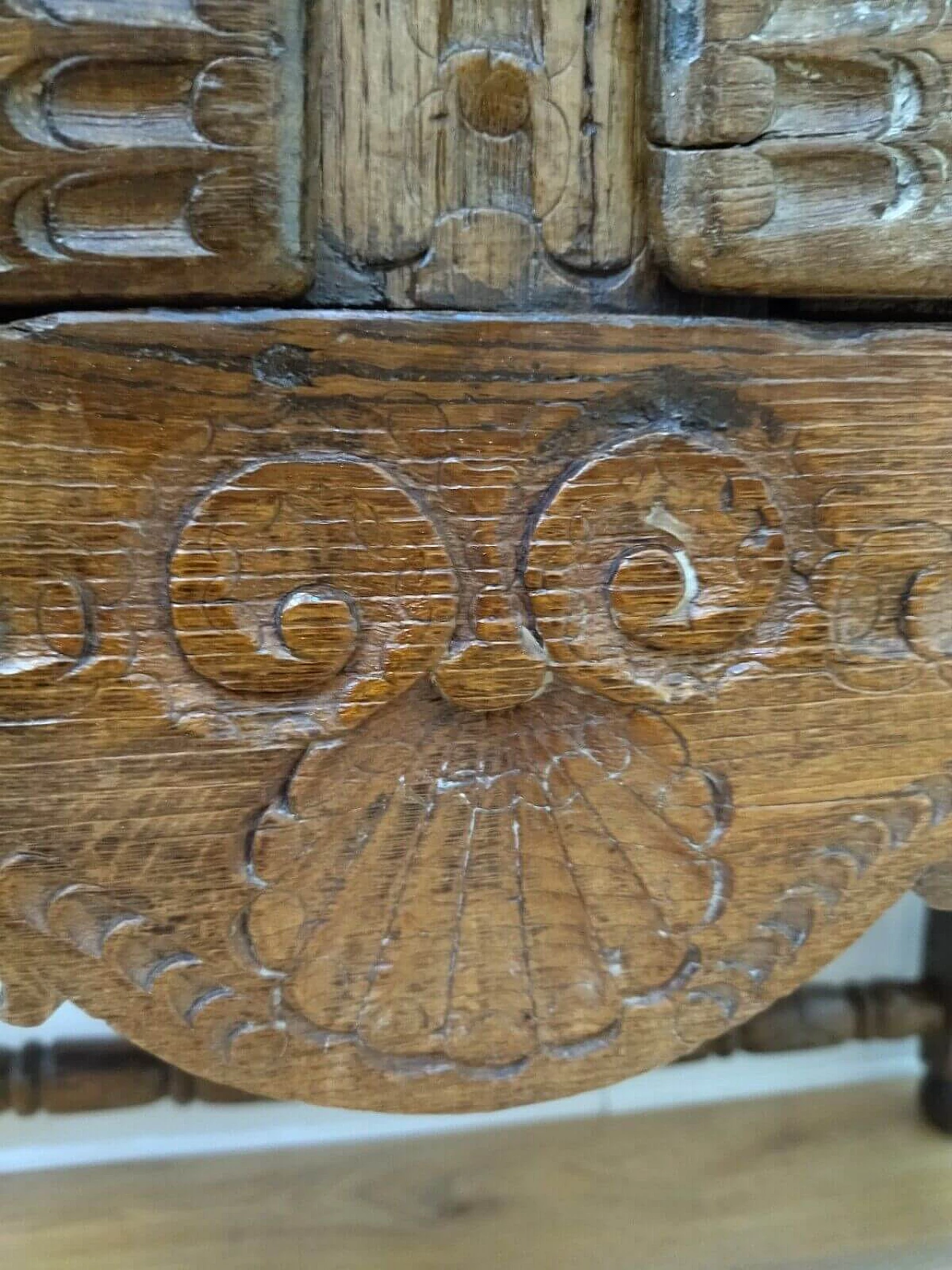 Tavolo a rocchetto in rovere, '700 12