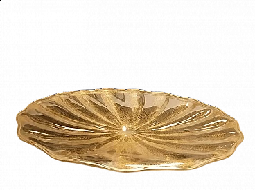 Piatto in vetro di Murano e foglia oro di Alberto Donà, anni '90
