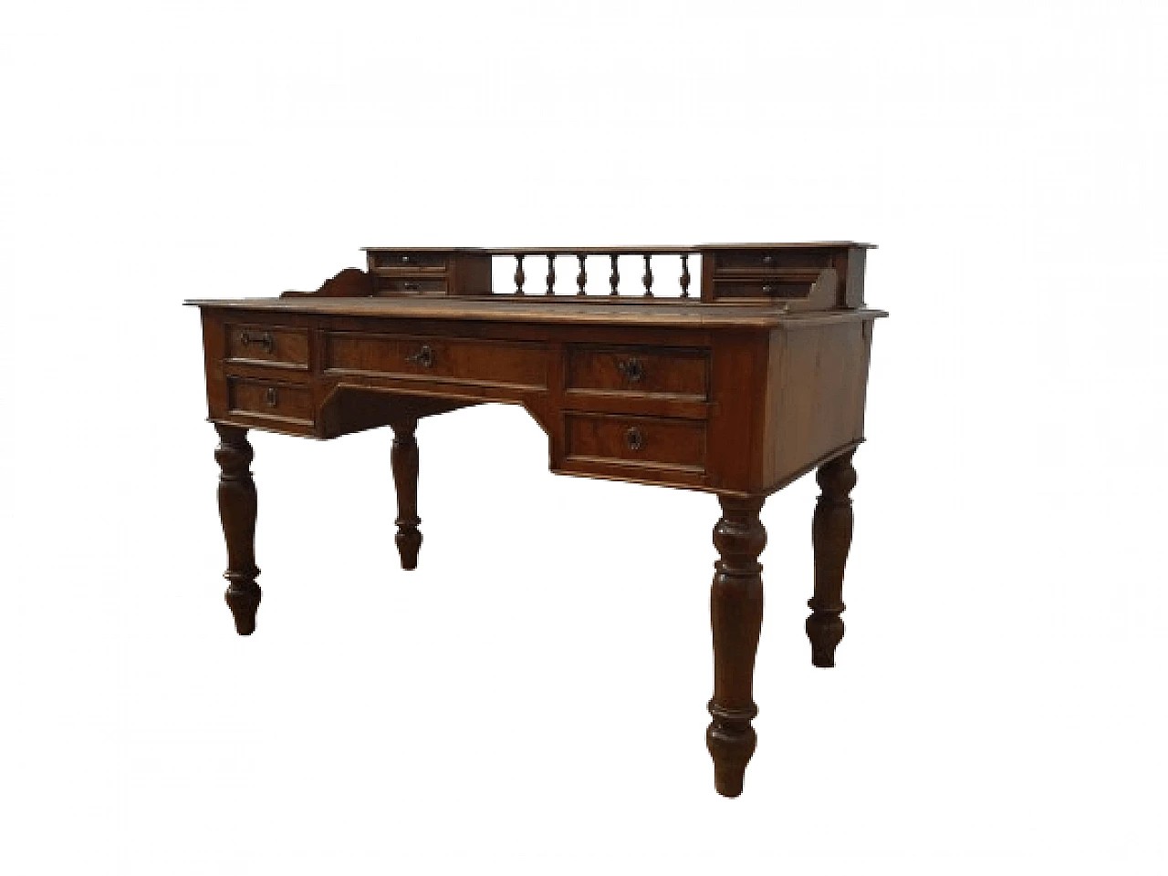 Umbertina walnut writing desk, late 19th century 18