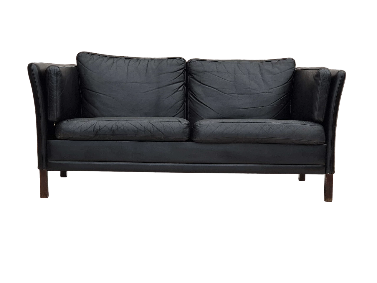 Ash and black leather sofa by Mogens Hansen, 1960s 15
