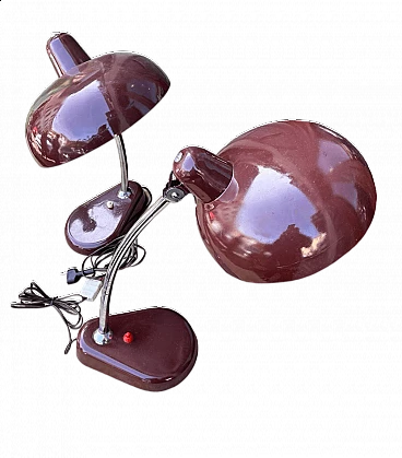 Pair of metal ministerial table lamps, 1950s