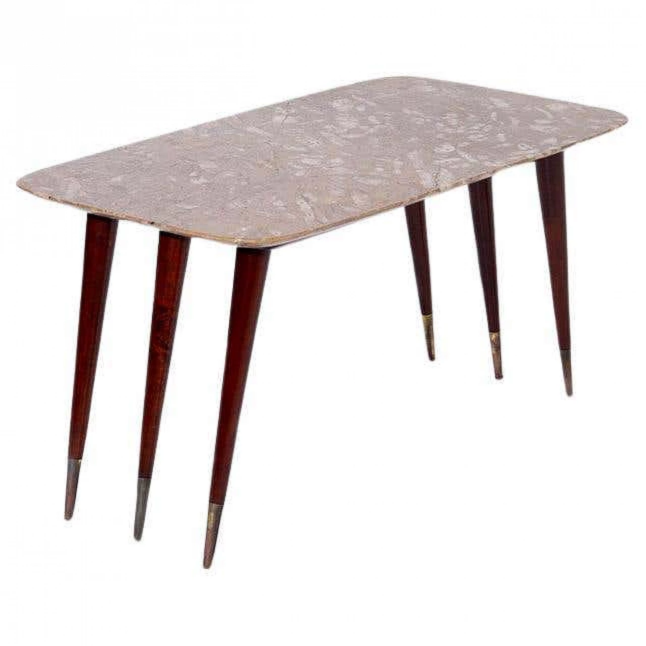 Tavolino con piano in marmo attribuito a Giuseppe Scapinelli, anni '50 1