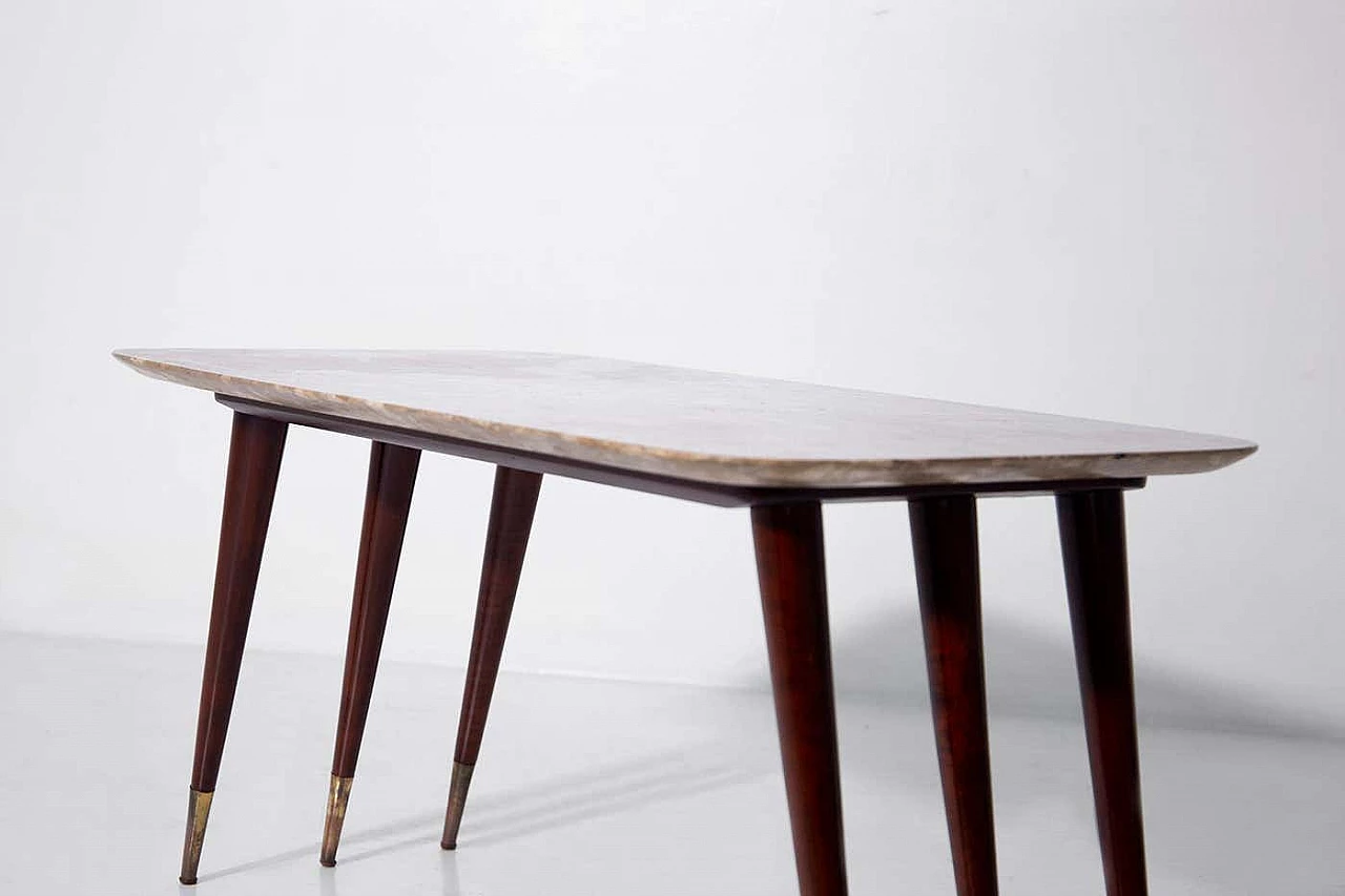 Coffee table with marble top attributed to Giuseppe Scapinelli, 1950s 3