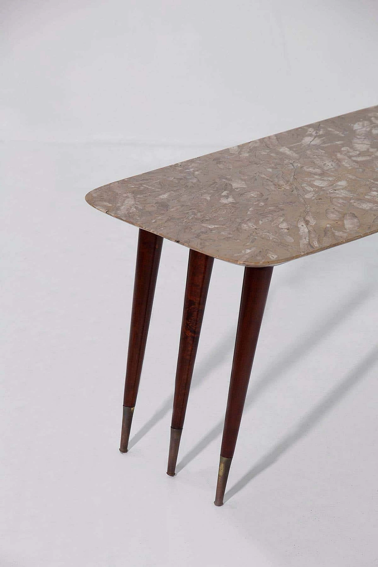 Coffee table with marble top attributed to Giuseppe Scapinelli, 1950s 2