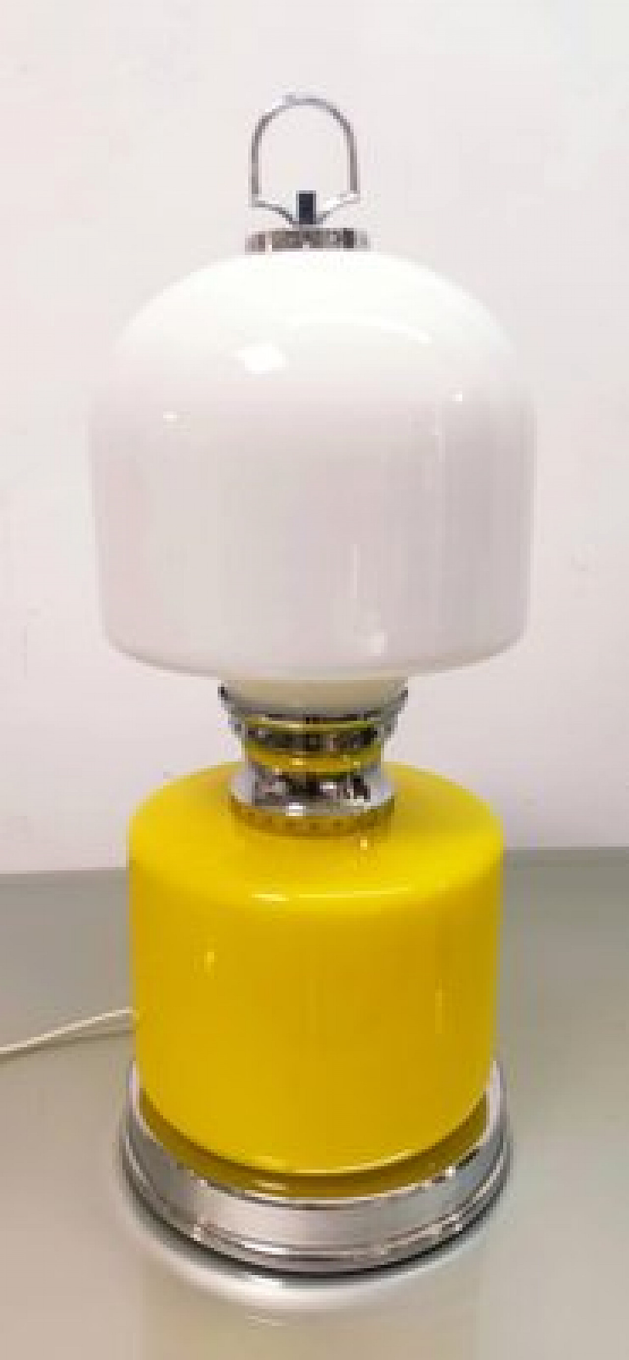 Yellow and white Skittle table lamp, 1960s 1
