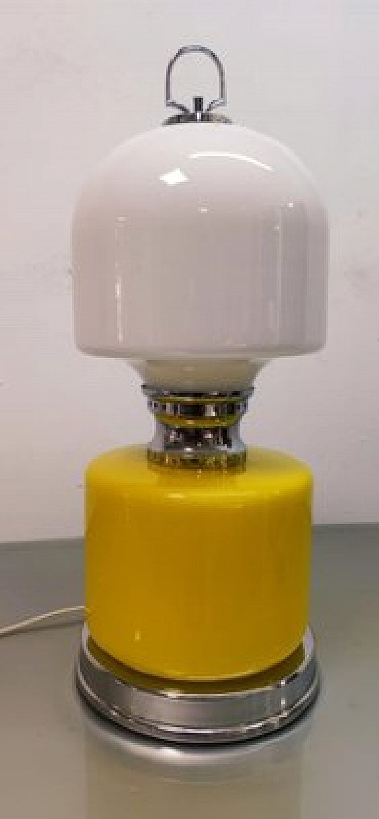 Yellow and white Skittle table lamp, 1960s 7