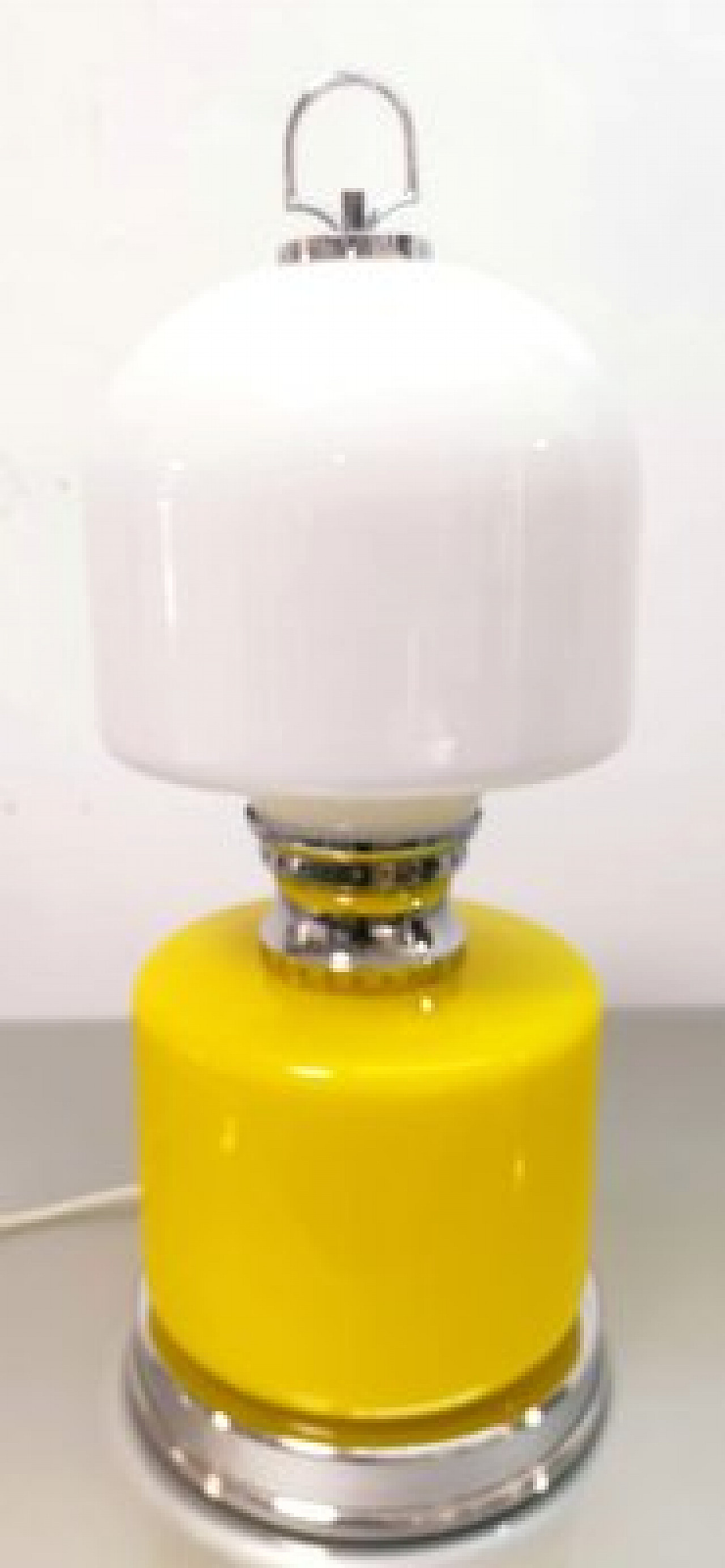 Yellow and white Skittle table lamp, 1960s 15