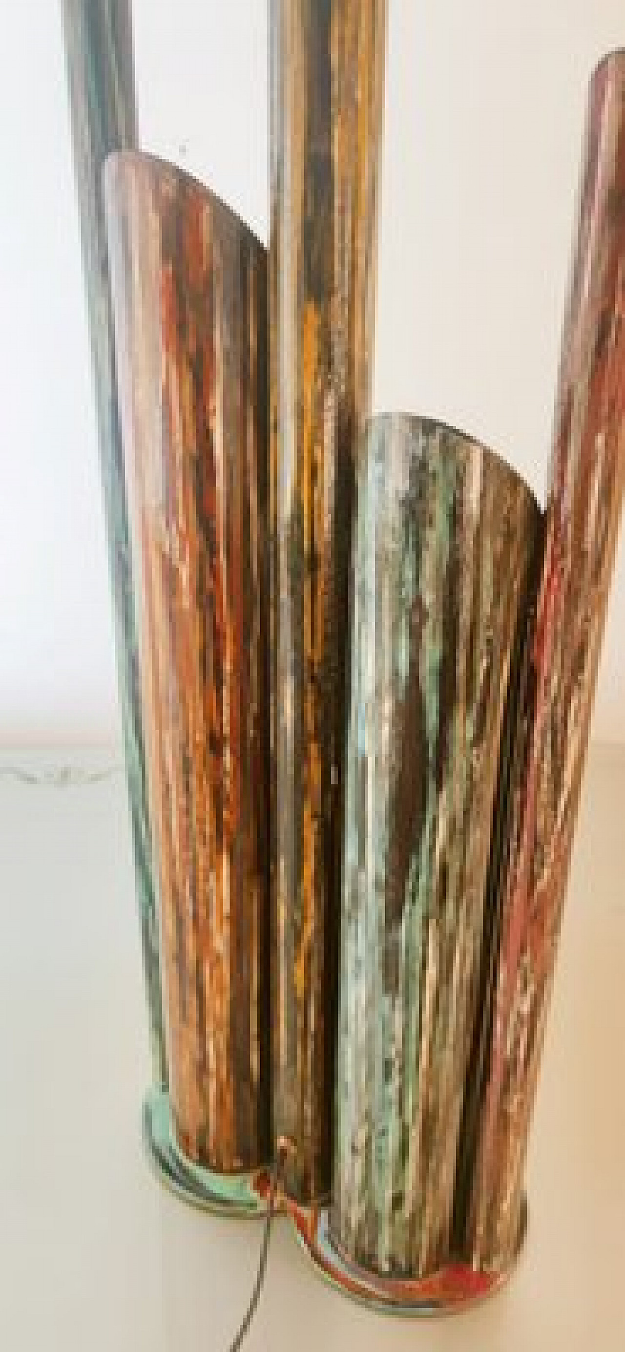 Lampada da terra a coni multicolor in metallo, anni '70 17