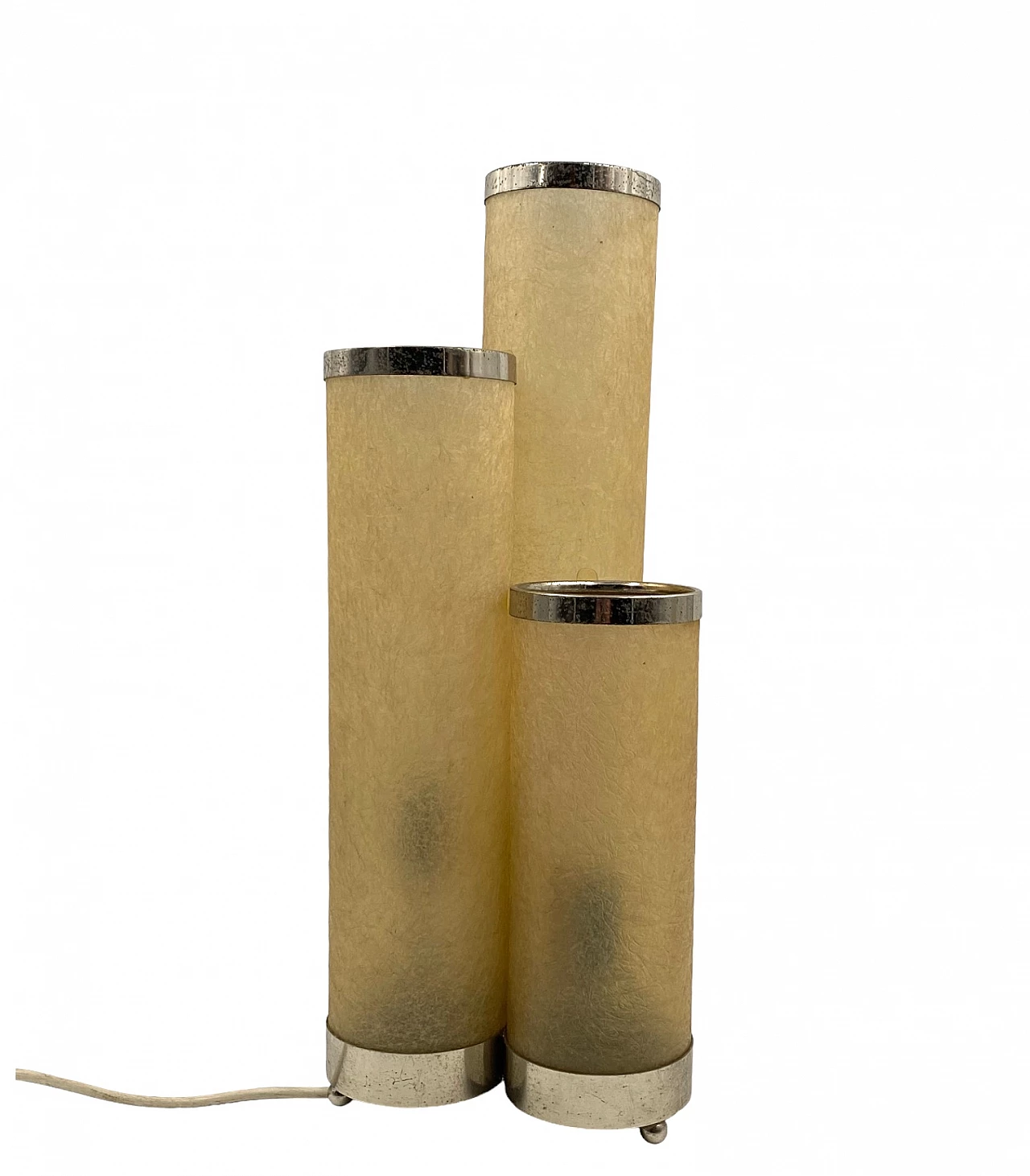 Lampada da tavolo in vetroresina e ottone, anni '70 7