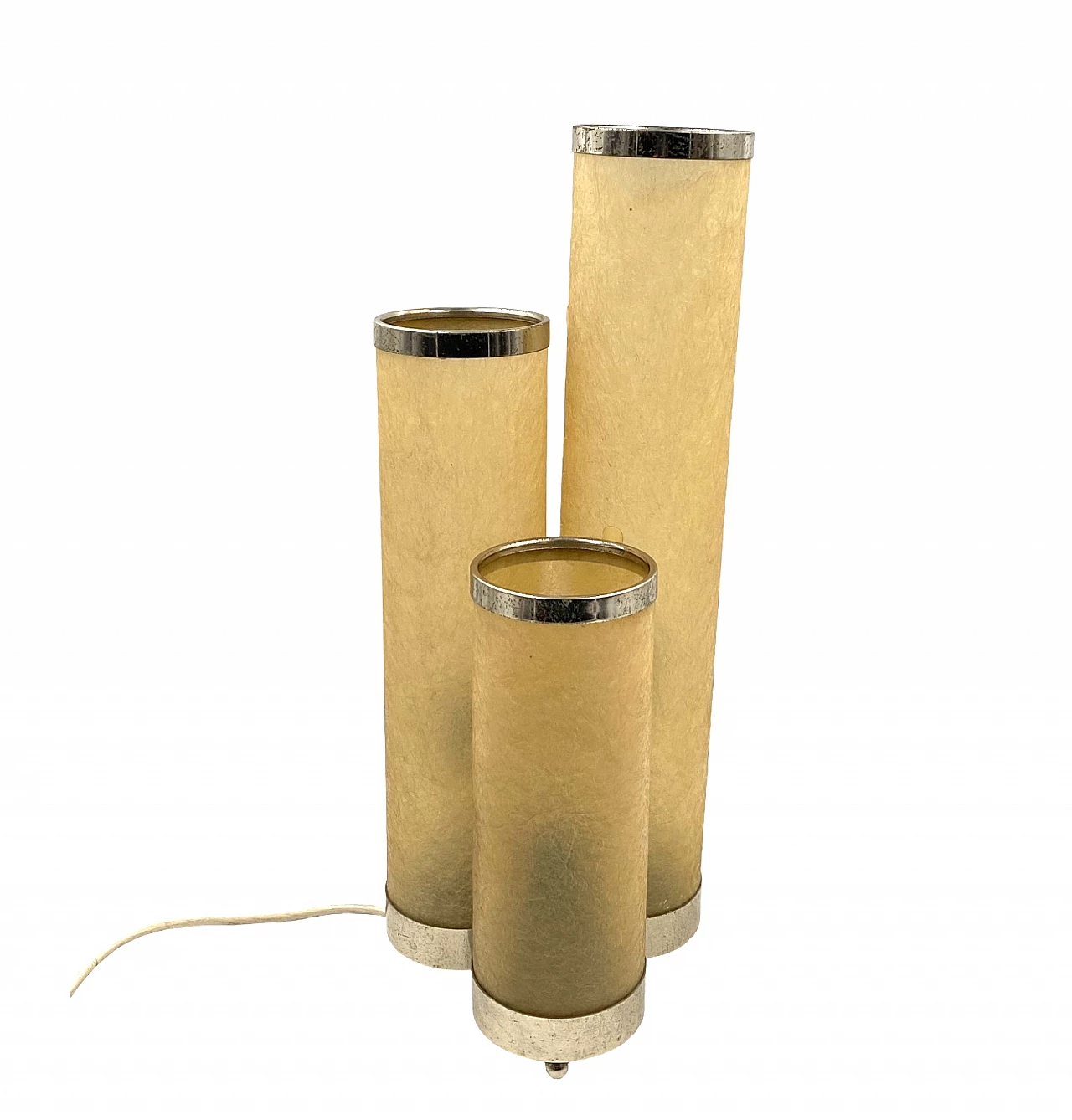 Lampada da tavolo in vetroresina e ottone, anni '70 13