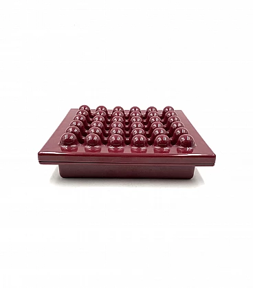 Wine red ashtray in melamine by Ettore Sottsass for Olivetti Synthesis, 1971