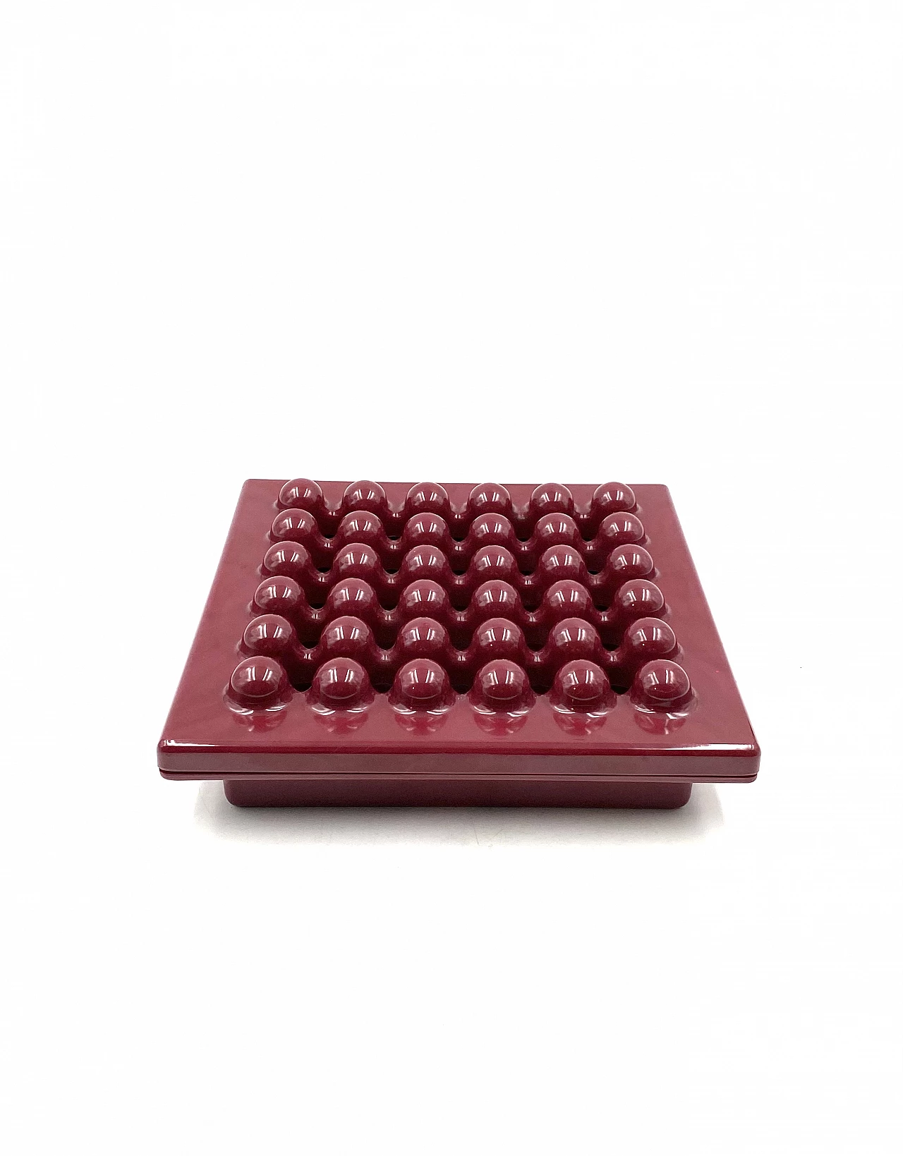 Wine red ashtray in melamine by Ettore Sottsass for Olivetti Synthesis, 1971 6