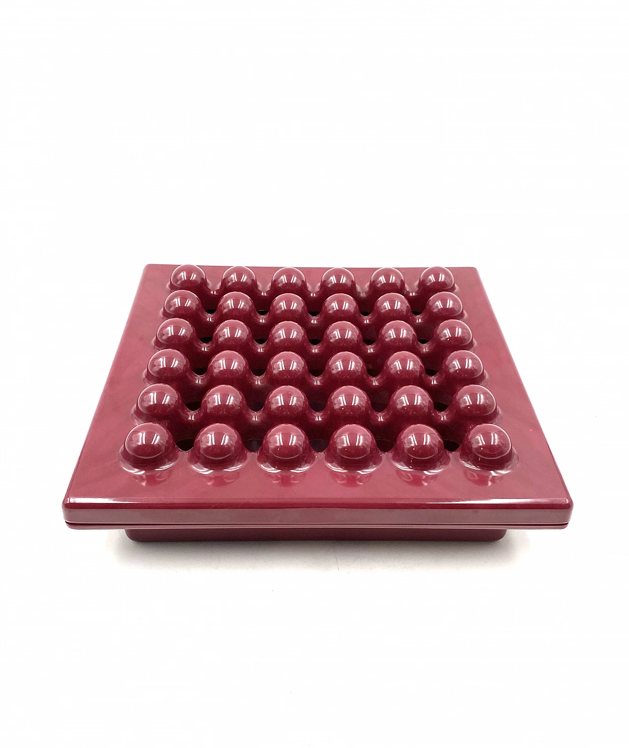 Wine red ashtray in melamine by Ettore Sottsass for Olivetti Synthesis, 1971 12