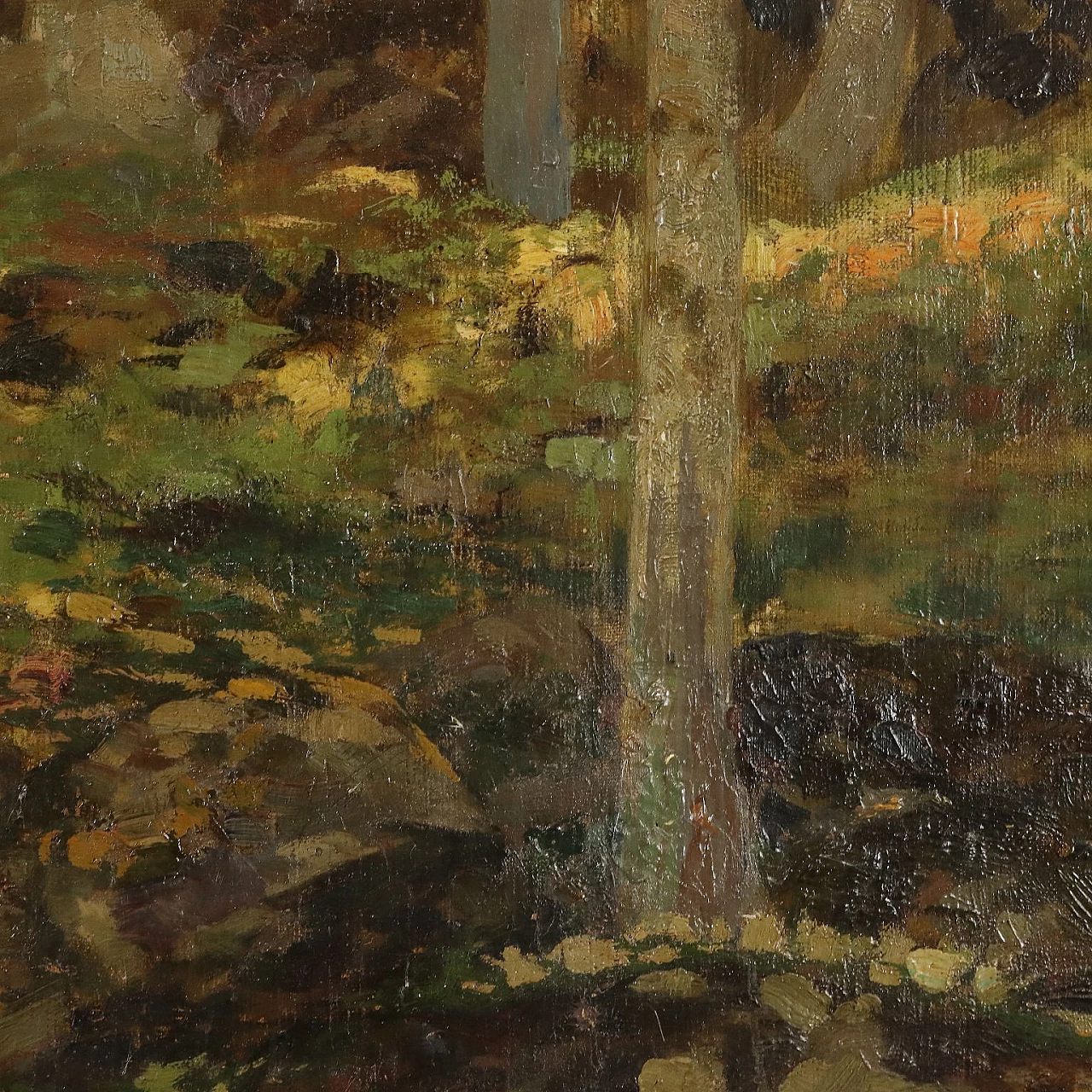 Bertolotti, paesaggio boschivo, dipinto a olio su tela 5