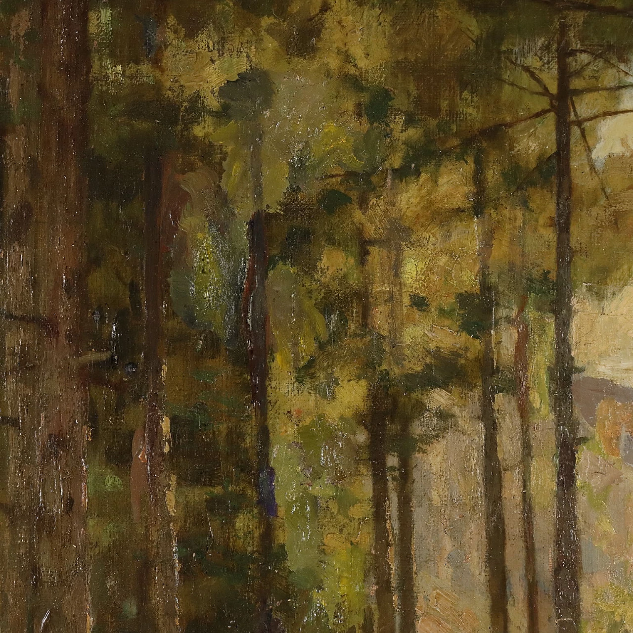 Bertolotti, paesaggio boschivo, dipinto a olio su tela 7