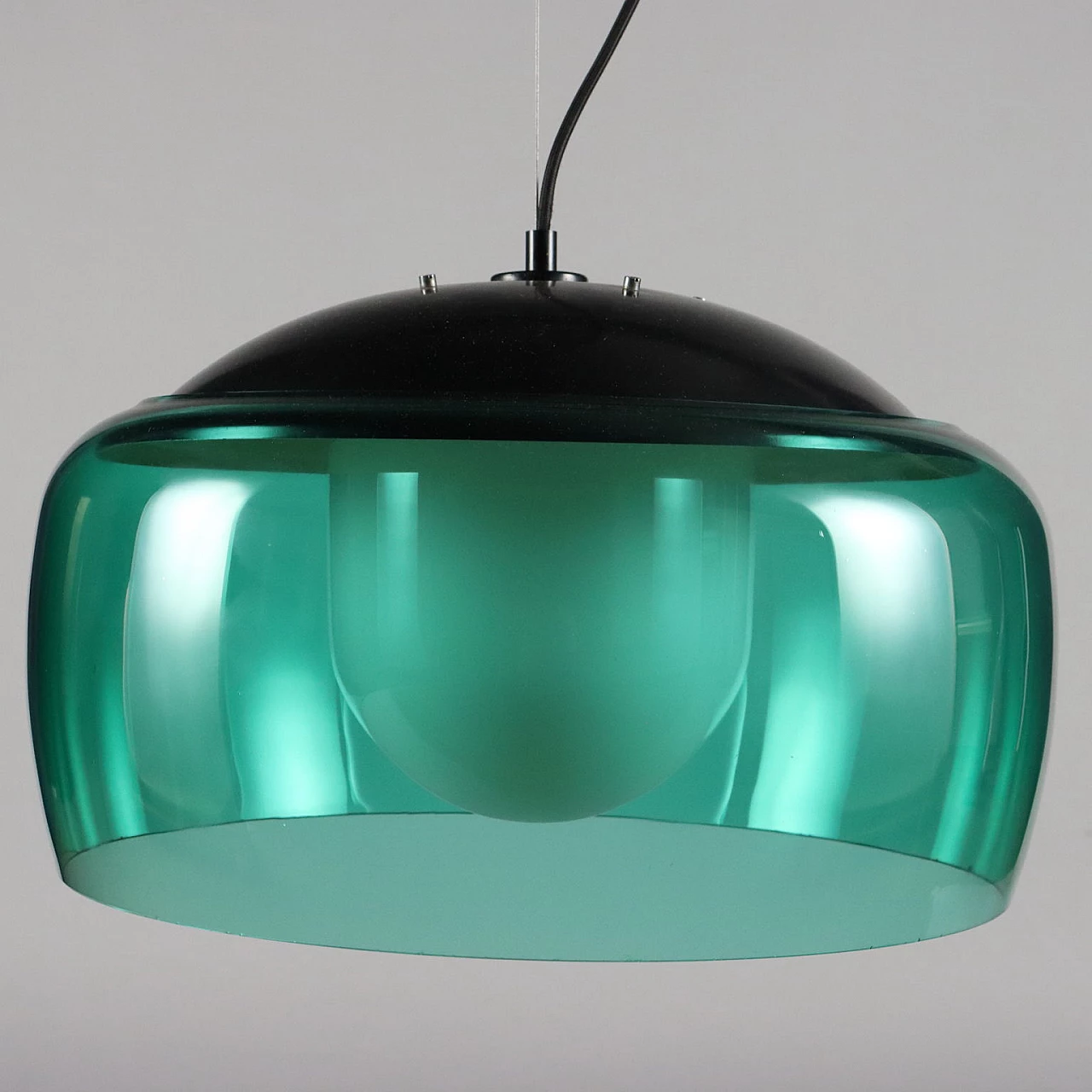 Green glass ceiling lamp, 1960s 7