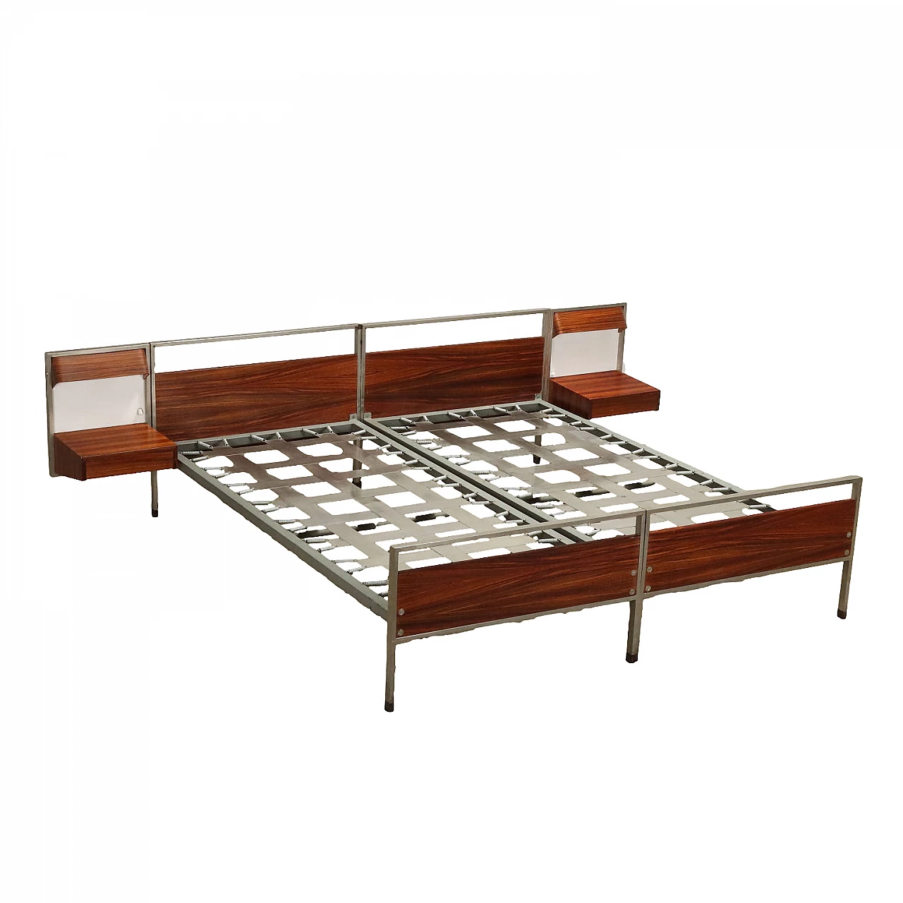 Double bed with pair of bedside tables by George Coslin, 1960s 1