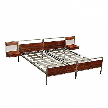Double bed with pair of bedside tables by George Coslin, 1960s