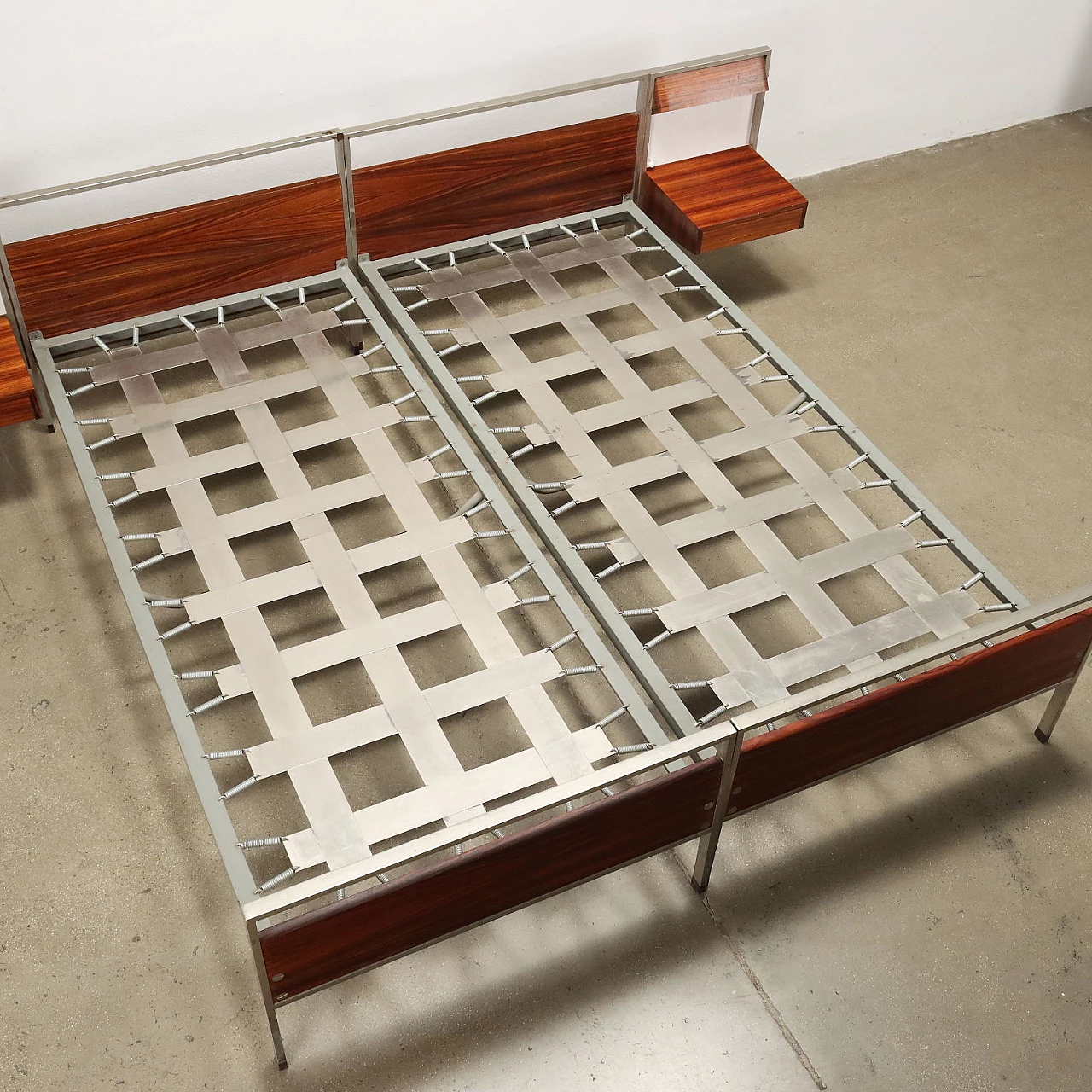 Double bed with pair of bedside tables by George Coslin, 1960s 8