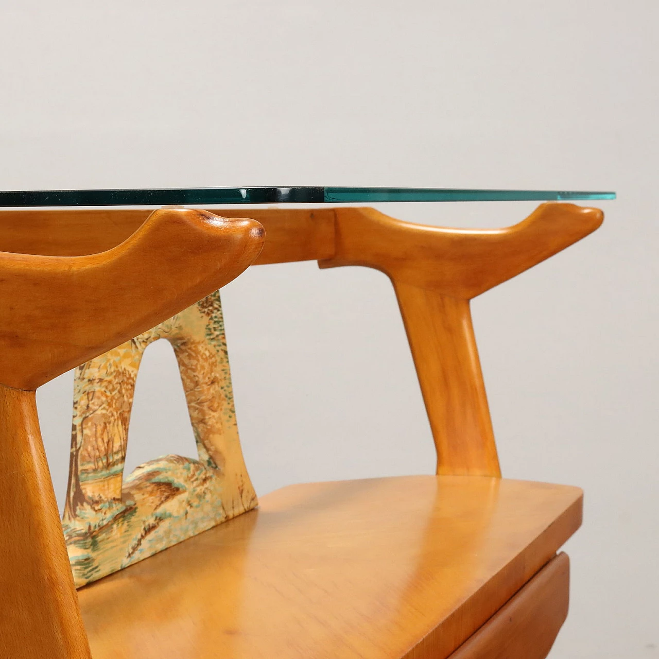 Console table in beech and ash veneer, 1950s 3