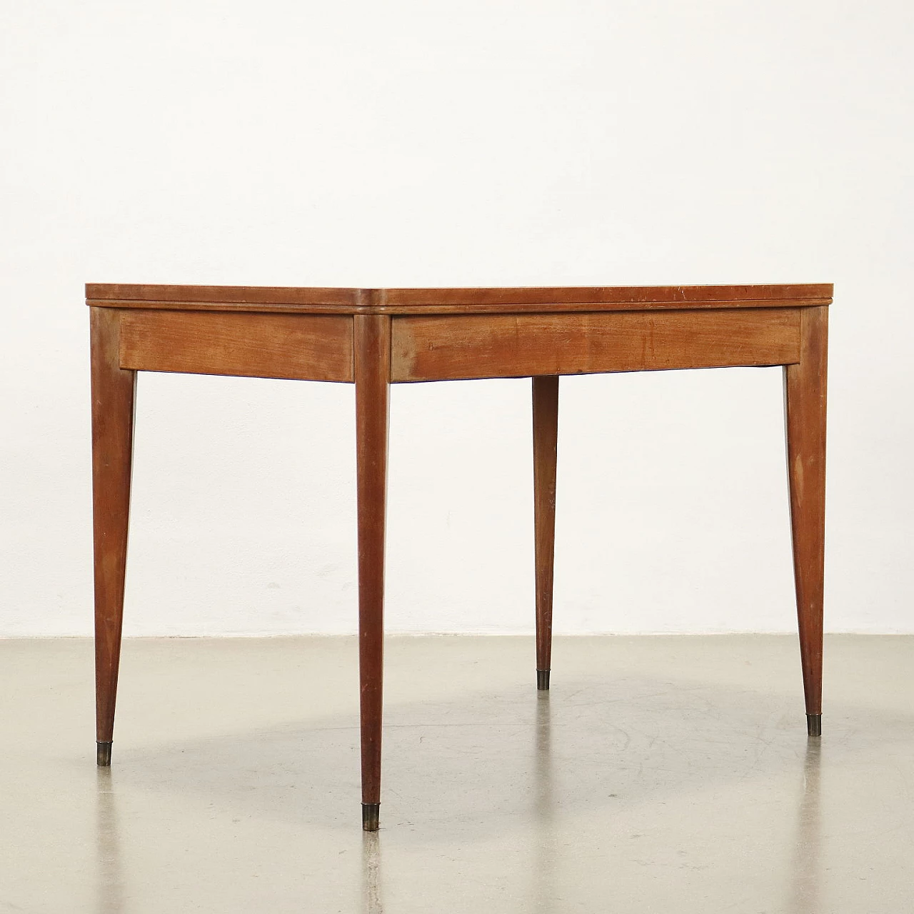 Wood table with back-treated glass top, 1960s 7