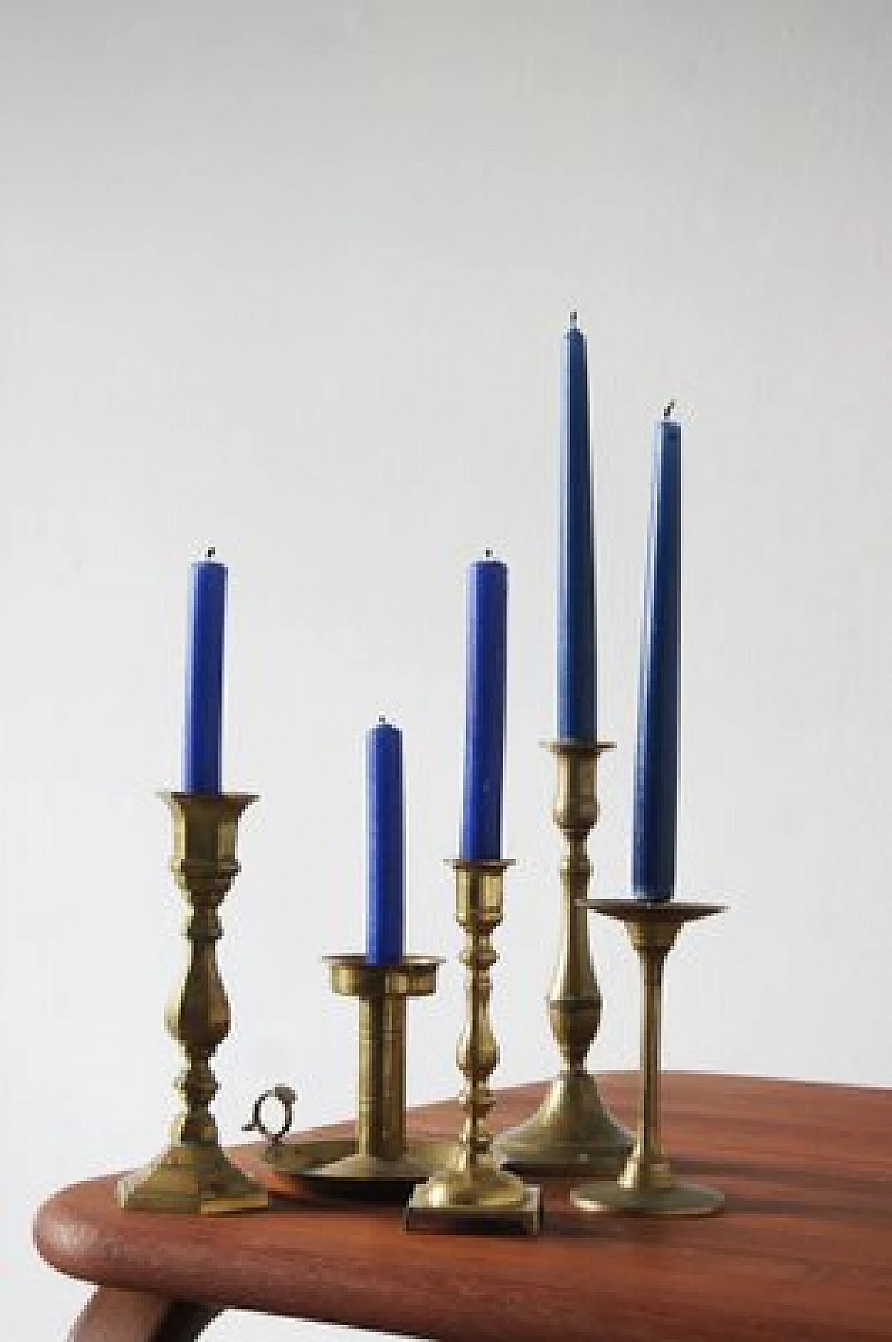 5 Brass candle holders, 1960s 2