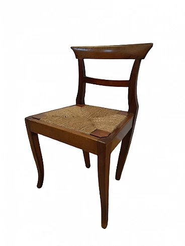 Empire child chair in solid walnut, early 19th century