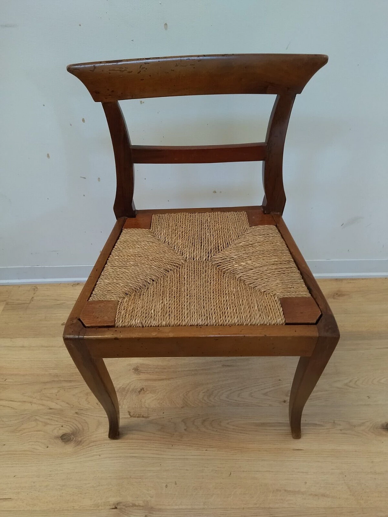 Empire child chair in solid walnut, early 19th century 10