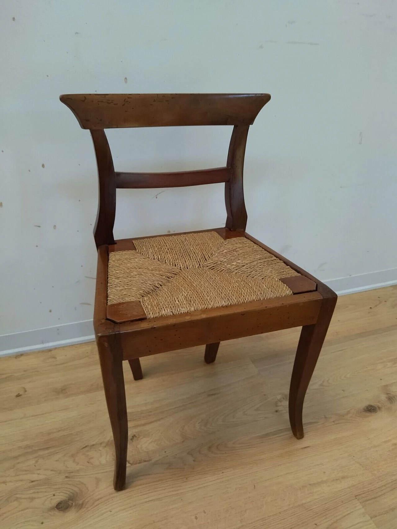 Empire child chair in solid walnut, early 19th century 11