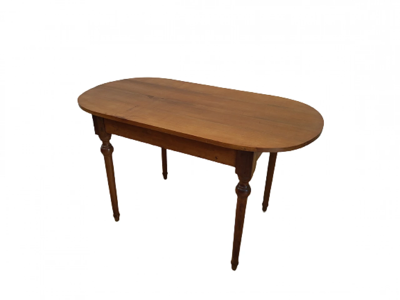 Walnut and beech table with oval top, late 19th century 1