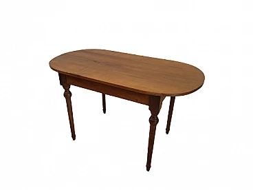 Walnut and beech table with oval top, late 19th century