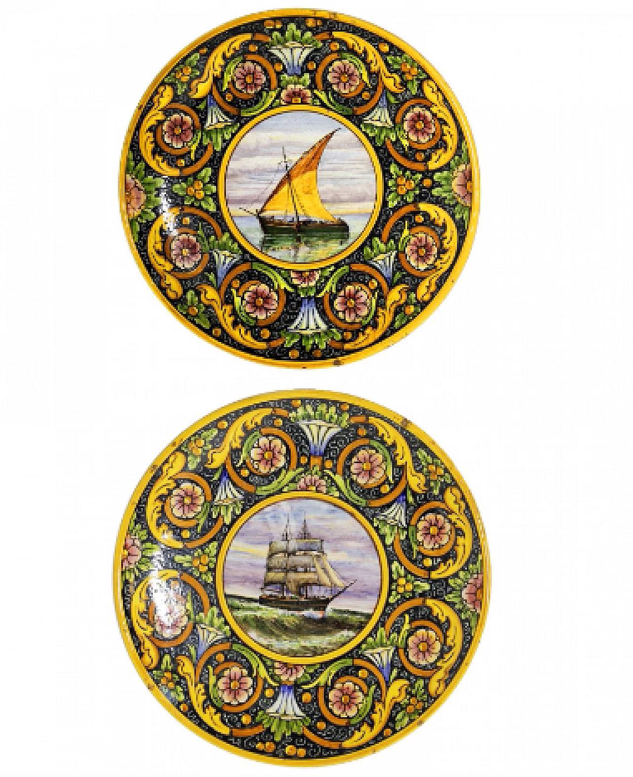 Pair of plates by Ceramica Buscaroli Bologna, 1920s 1