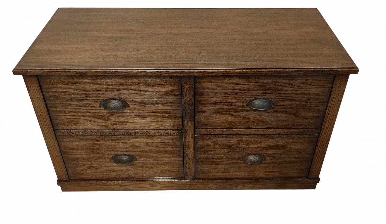 Chest of drawers in oak wood with metal handles, 1930s 5