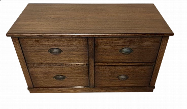 Chest of drawers in oak wood with metal handles, 1930s