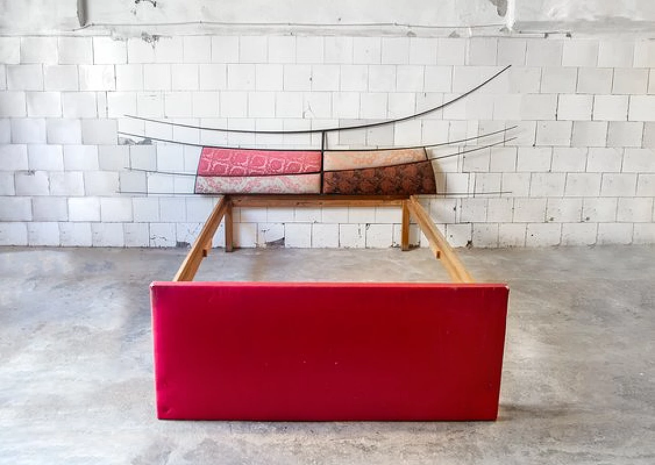 Struttura letto in legno e metallo di Toni Cordero, anni '80 1