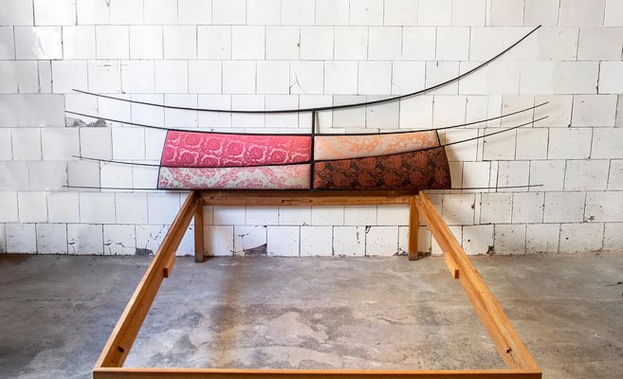 Bed frame in wood and metal by Toni Cordero, 1980s 2