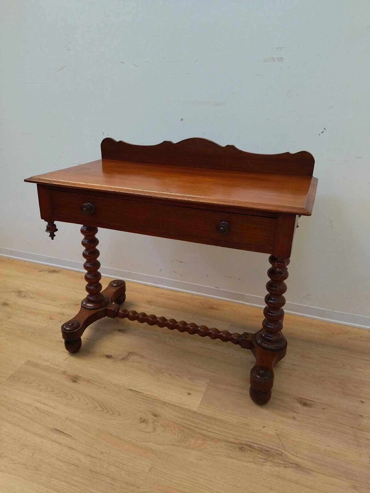 English solid mahogany writing desk, late 19th century 1