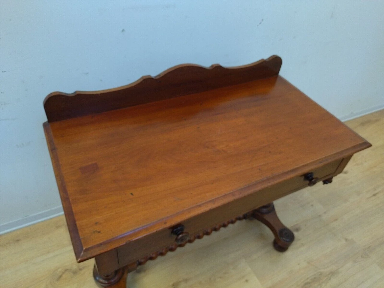 English solid mahogany writing desk, late 19th century 5